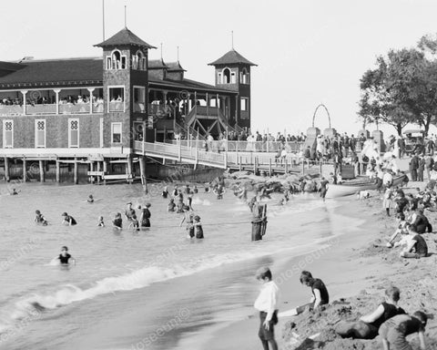 Day At The Beach Ohio Vintage 8x10 Reprint Of Old Photo - Photoseeum