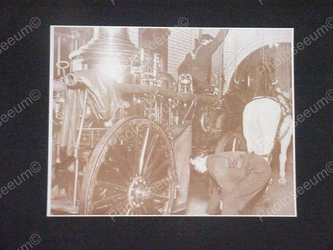 Steam Pumped Fire Engine Horse Drawn Late Vintage Sepia Card Stock Photo 1880s - Photoseeum
