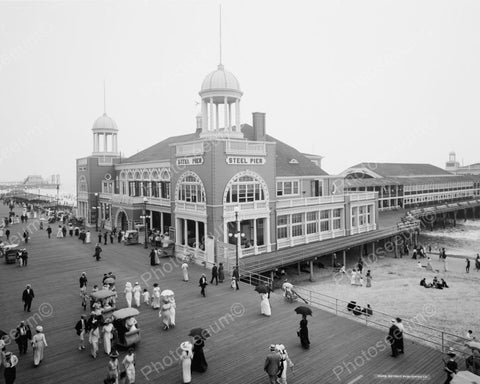Steel Pier Building Atlantic City 1900s 8x10 Reprint Of Old Photo - Photoseeum