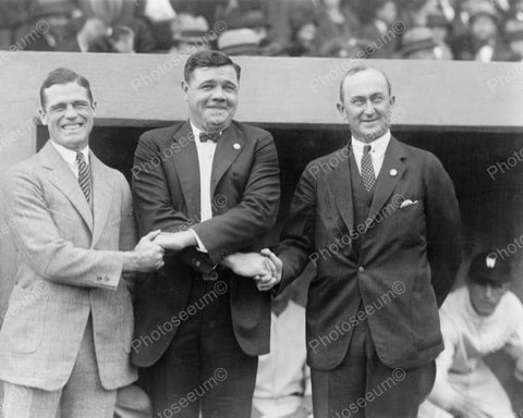 Three Baseball Stars Ruth 1924 Vintage 8x10 Reprint Of Old Photo - Photoseeum