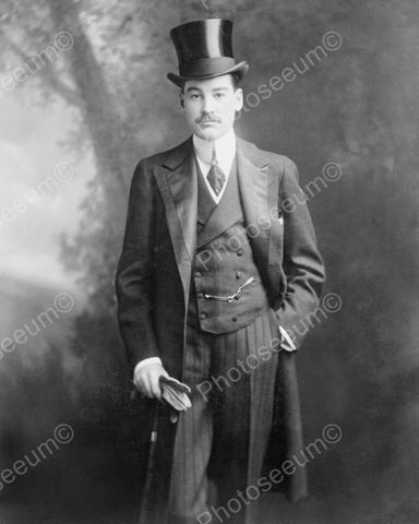 Victorian Man In Top Hat Formal1800s 8x10 Reprint Of Old Photo - Photoseeum