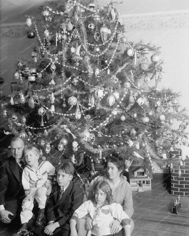 Family Christmas Tree Vintage 8x10 Reprint Of Old Photo - Photoseeum