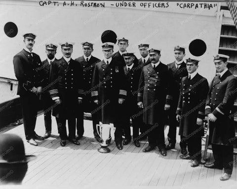Capt AH Rostron & Officers Of Carp 8x10 Reprint Of Old Photo - Photoseeum