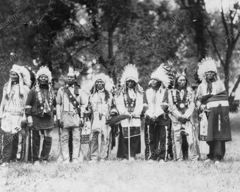 Sioux Indian Battle Veterans 1920s 8x10 Reprint Of Old Photo - Photoseeum