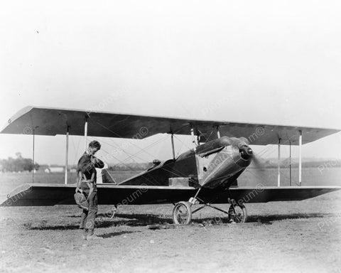 Charles Lindbergh Tests Bells Airplane Vintage 1920s Reprint 8x10 Old Photo - Photoseeum