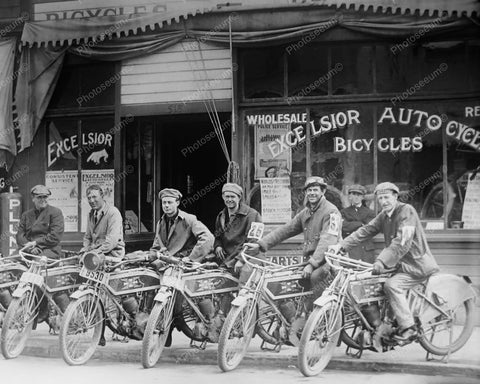 Excelsior Motorcycle Dealership 1915 Vintage 8x10 Reprint Of Old Photo - Photoseeum