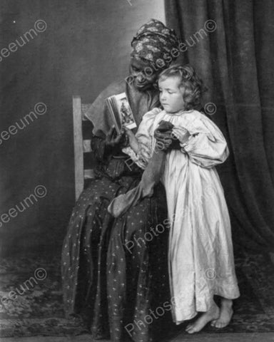 Child with Black Nanny Christmas Vintage 8x10 Reprint Of Old Photo - Photoseeum