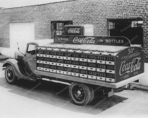 Coca Cola Soda Company Truck 50th Anniversary 1886 - 1936 8x10 Reprint Old Photo - Photoseeum