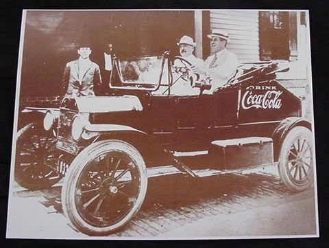 Coca Cola Bottling Salesman Car Vintage Sepia Card Stock Photo 1920s - Photoseeum