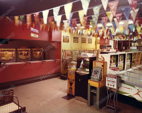 Shoot the Bear Shooting Gallery Arcade Vintage 1960's 8x10 Reprint Old Photo - Photoseeum