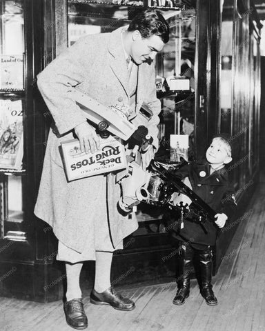 Father & Son Go Toy Shopping! 8x10 Reprint Of Old Photo - Photoseeum