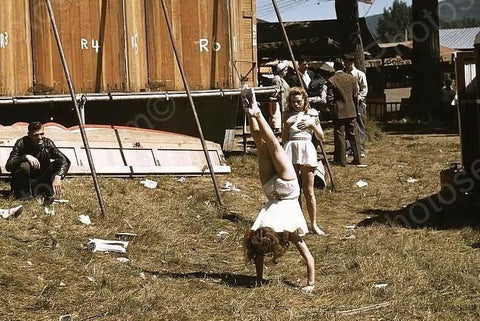 Vermont Fair Acrobat Girls Practicing 4x6 Reprint Of Old Photo - Photoseeum