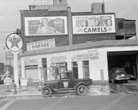 Indian Trails Texaco Gas Station 1940 Vintage 8x10 Reprint Of Old Photo - Photoseeum