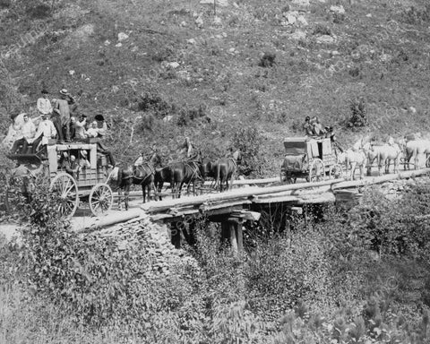 Stage Coaches & Horses On Bridge 1880s 8x10 Reprint Of Old Photo - Photoseeum