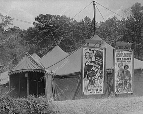 Outdoor Movie Tents & Posters 1940s 8x10 Reprint Of Old Photo - Photoseeum