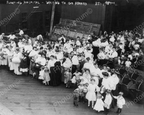 People Wait to Board Floating Hospital 8x10 Reprint Of Photo - Photoseeum