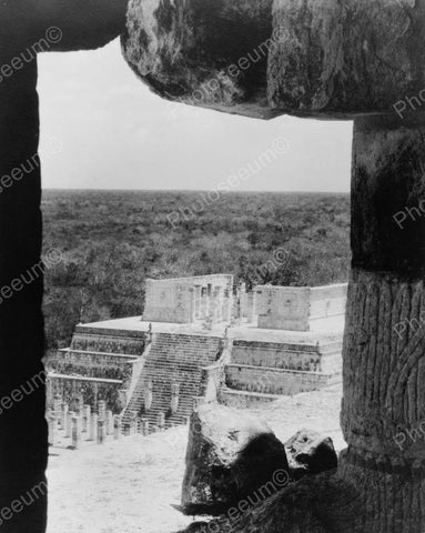 Temple Warriors From Castillo Chichen Itza Vintage 8x10 Reprint Of Old Photo - Photoseeum