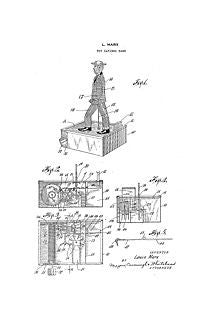 USA Patent Marx Toy Mechanical Bank 1920's Drawings - Photoseeum