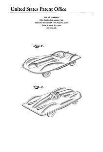 USA Patent for 1950's Toy Automobile Drawings - Photoseeum