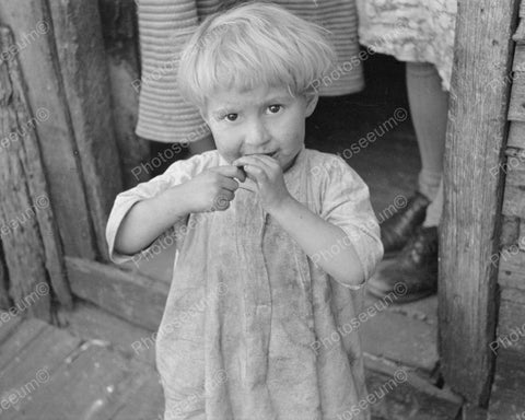 Young Child During Depression 1935 Vintage 8x10 Reprint Of Old Photo - Photoseeum