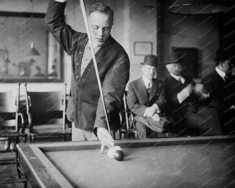 Upright Shot Pool Player C Demarest 1910 8x10 Reprint Of Old Photo - Photoseeum