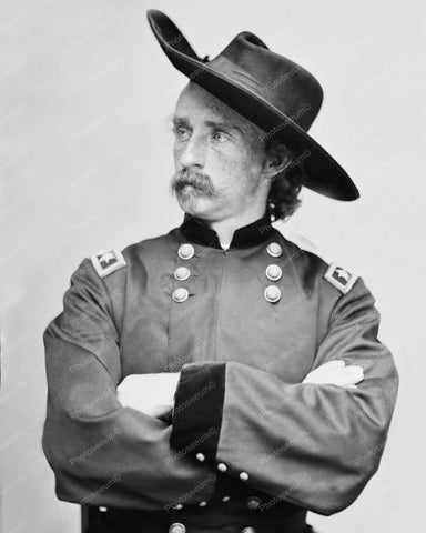 Custer In Uniform Portrait Vintage 1870s 8x10 Reprint Of Old Photo - Photoseeum