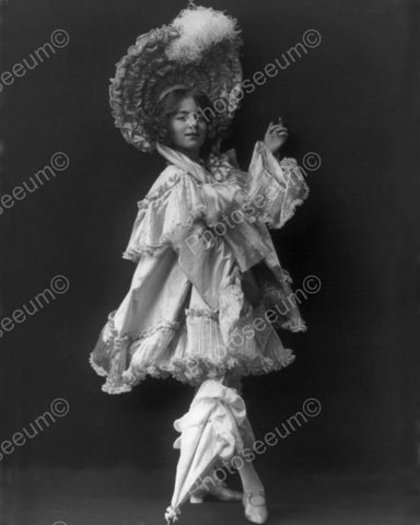 Victorian Girl In Ruffles With Parasol 1800 8x10 Reprint Of Photo - Photoseeum