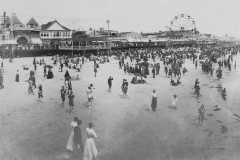 Atlantic City Beach Boardwalk Scene 4x6 Reprint Of 1900s Old Photo - Photoseeum