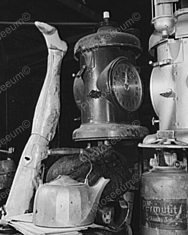 Salvage Items, Fake Leg, Gas Tank 1940s 8x10 Reprint Of Old Photo - Photoseeum