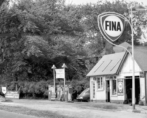 Toronto Ontario Fina Service Station 1955 Vintage 8x10 Reprint Of Old Photo - Photoseeum