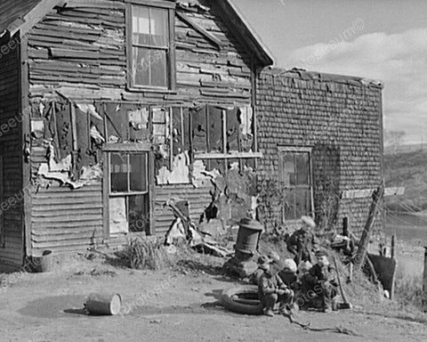 Poor Folks In Front Of Decrepit Shack 8x10 Reprint Of Old Photo - Photoseeum