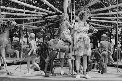 New Jersey Fair Kids on Carousel 1930s 4x6 Reprint Of Old Photo - Photoseeum