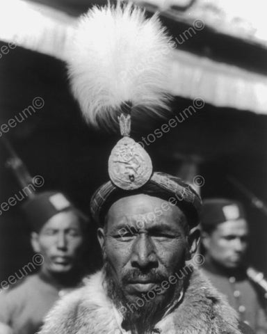 Native Indian Man In Feather Headdress 8x10 Reprint Of Old Photo - Photoseeum