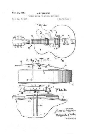 USA Patent Gretsch Electric Guitar 1960's Drawings - Photoseeum