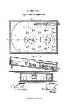 USA Patent Redgrave Improved Bagatelle Pinball 1870's Drawings - Photoseeum