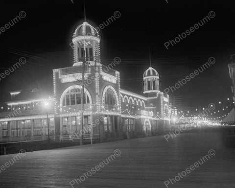 Atlantic City Steel Pier In Lights 8x10 Reprint Of Old  Photo - Photoseeum