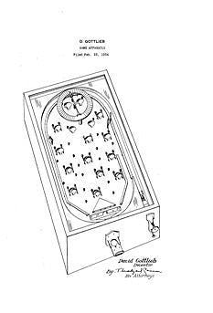 USA Patent Gottlieb Register Jr Bagatelle Pinball Drawings - Photoseeum