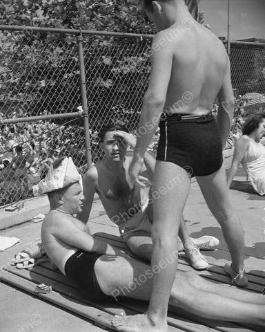 Goofing Around At Swimming Pool 1942 Vintage 8x10 Reprint Of Old Photo - Photoseeum