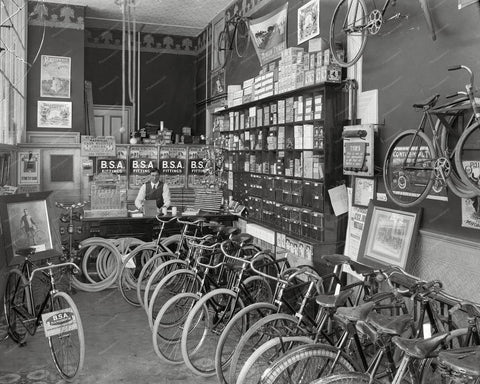 Inside A Bicycle Shop 1910 Vintage 8x10 Reprint Of Old Photo - Photoseeum