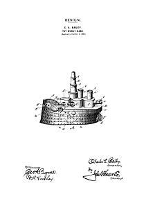 USA Patent Battleship Mechanical Bank 1890's Drawings - Photoseeum