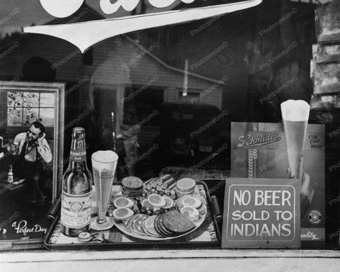 Store Window No Beer Sold To Indians 8x10 Reprint Of Old Photo - Photoseeum