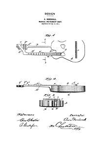 USA Patent for 1900's A Nordwall Guitar Drawings - Photoseeum