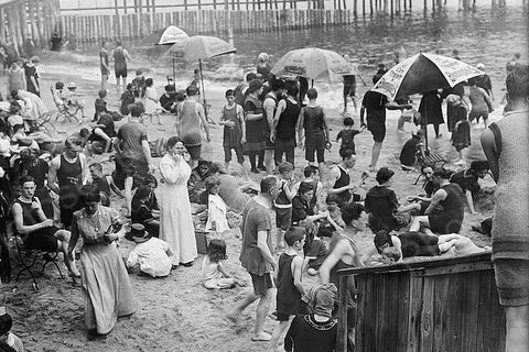 Coney Island Crowded Day At Beach 4x6 Reprint Of 1920s Old Photo - Photoseeum
