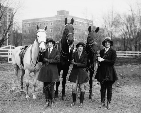 Equestrian Riders With Horses 1927 Vintage 8x10 Reprint Of Old Photo - Photoseeum