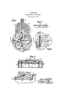 USA Patent 1920's J Dopyera National Guitar Drawings - Photoseeum