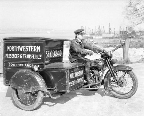 Northwestern Messenger Motorcycle 1932 Vintage 8x10 Reprint Of Old Photo - Photoseeum