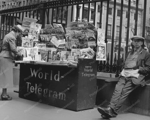 World Telegram News Stand Vintage 8x10 Reprint Of Old Photo - Photoseeum