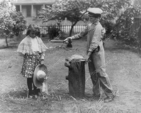 Too Chicken to Kill Victorian Children 8x10 Reprint Of Old Photo - Photoseeum