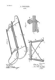 USA Patent 1880's Unzicker Antique Sled Drawings - Photoseeum