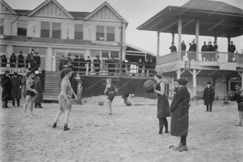 Coney Island Beach Ball Players 1800s 4x6 Reprint Of Old Photo - Photoseeum
